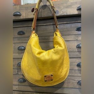 Axtel’s Yellow Distressed Leather Hobo